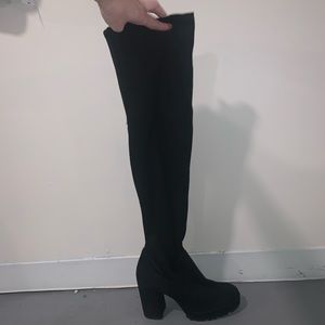 Chunky Heel Thigh High Boot
